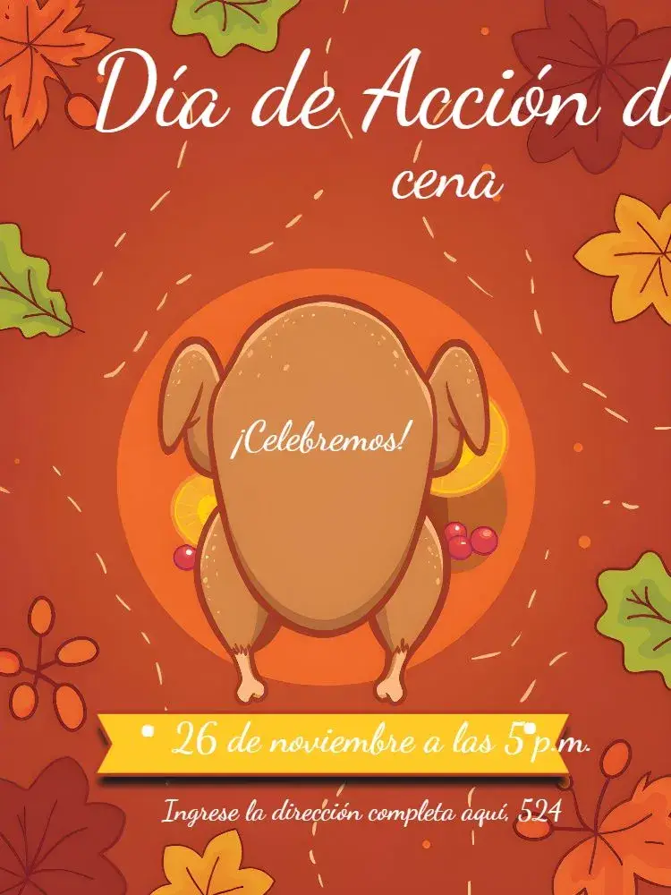 Invitación Thanksgiving Naranja