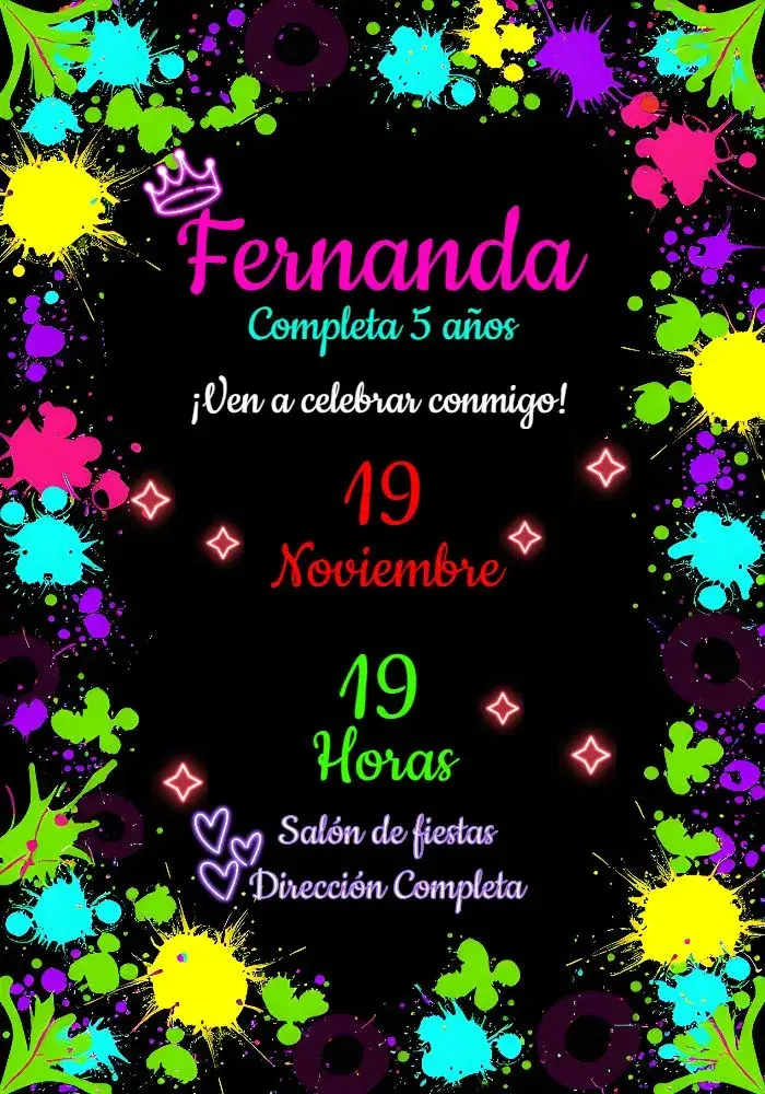 Invitación Neón Amarillo