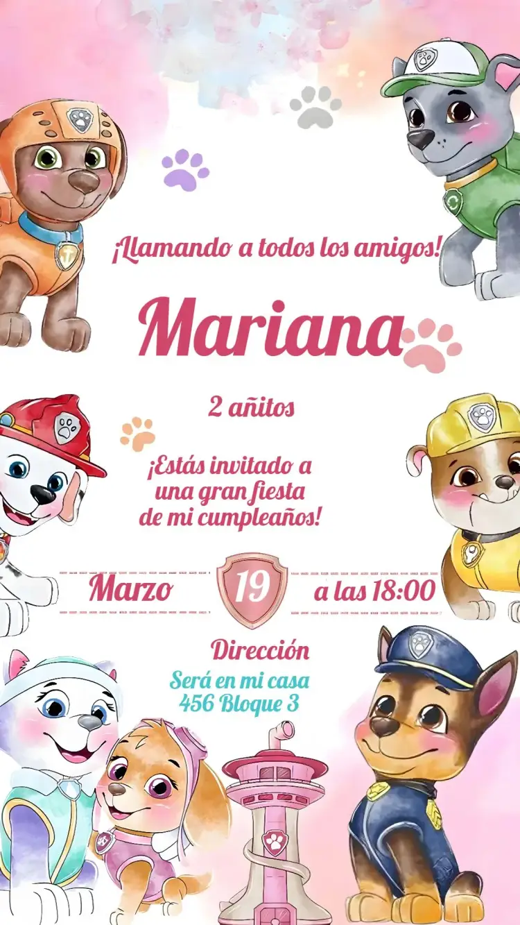 Invitación Patrulla Canina Infantil
