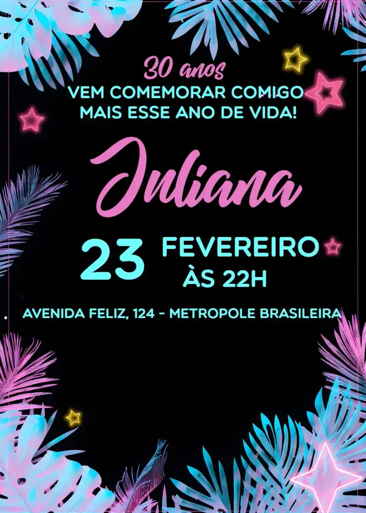 Invitación Femenino Hojas