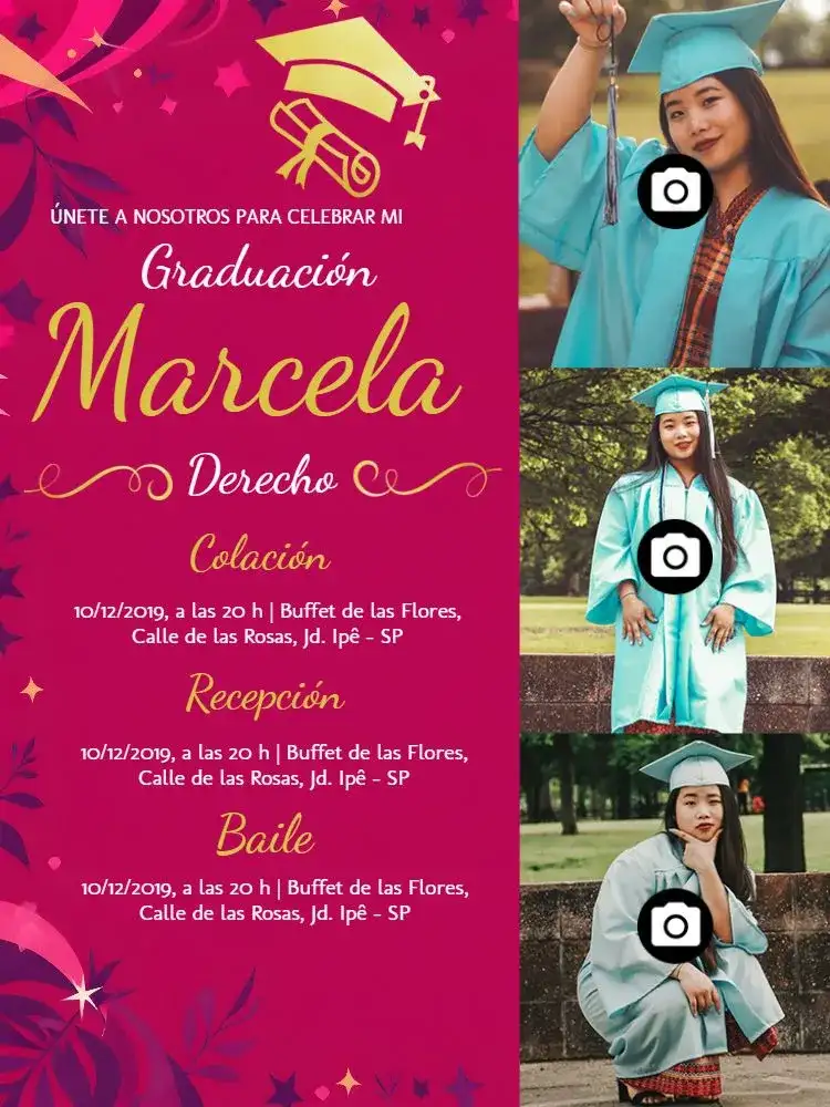 Graduación En Derecho Con Fotos Dorado