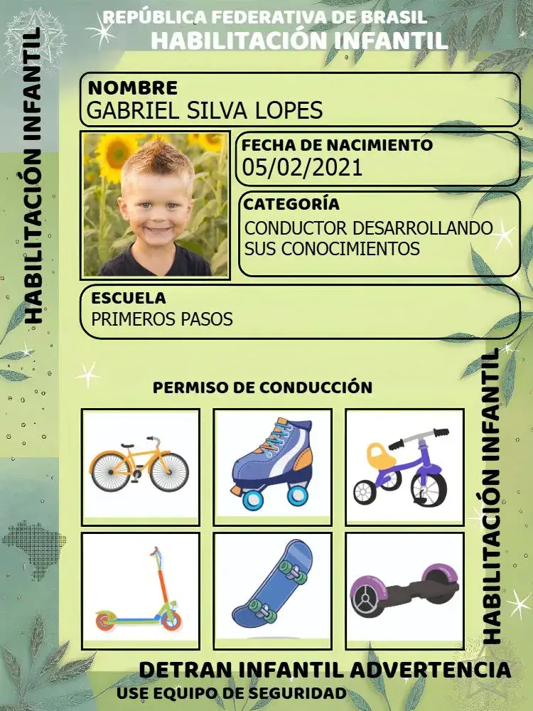 Invitación Licencia de Conducir Infantil con Foto Recurso – tema Cumpleaños Infantil colorido, lúdico, educativo, moderno, infantil, temático