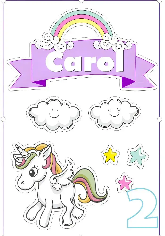 Invitación Topo De Pastel Unicornio