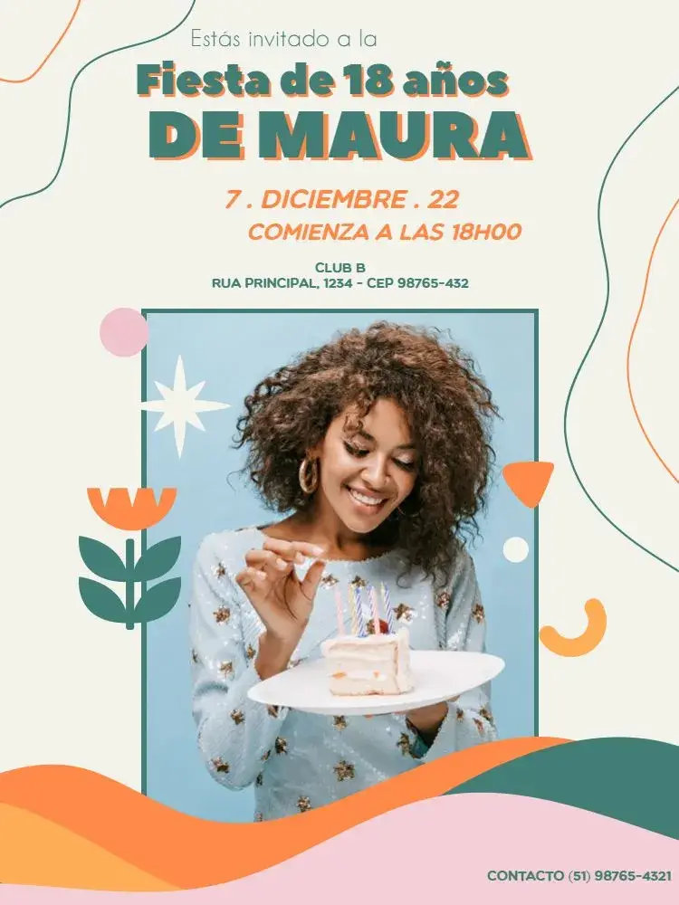 Invitación 18 Años Con Foto Adulto