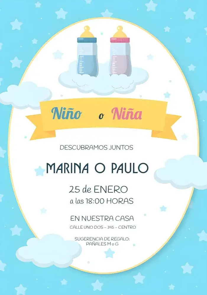 Invitación Baby Shower Ositos