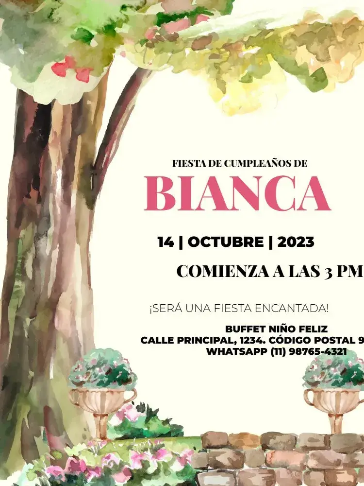 Invitación Bosque Encantado Delicado
