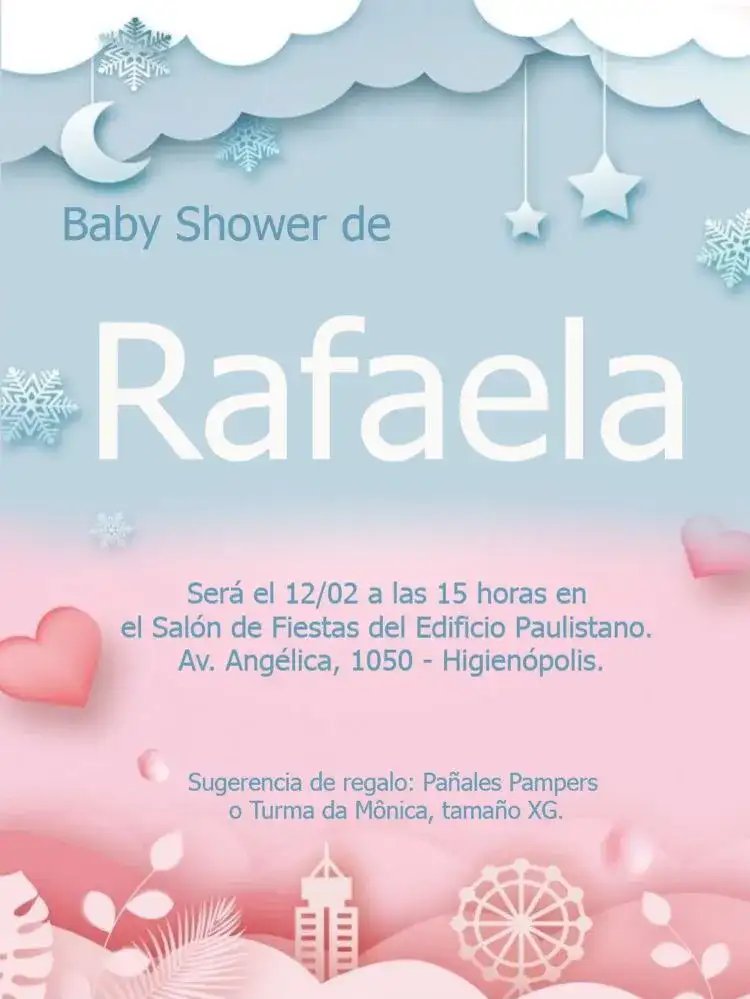 Baby Shower Con Confirmación de Asistencia Para Editar Blanco