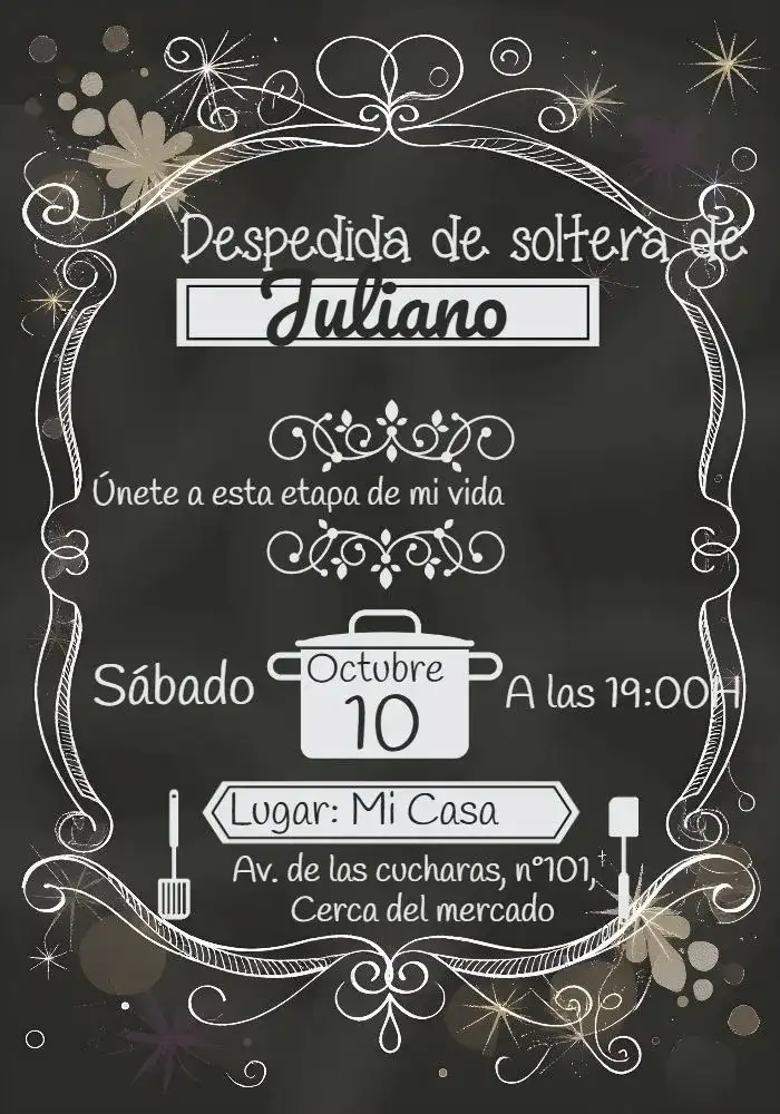 Despedida de soltera Pizarra Tiza Espátula