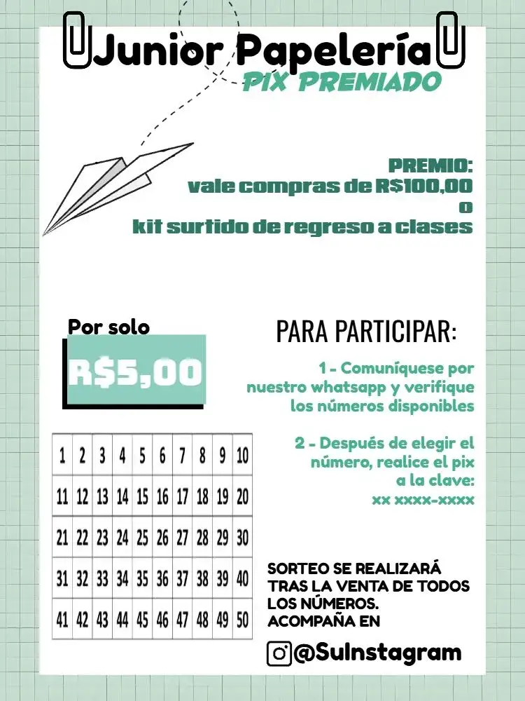 Invitación Pix Premiado Papelaria Avión – tema Cartones moderno, avión, verde y blanco, minimalista, gráficos estilizados, temática de viaje