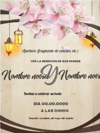 Invitación Boda Floral Rosa