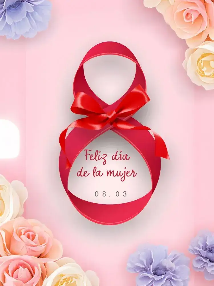Invitación Publicación Día Internacional De La Mujer 8 – tema Más buscados floral, moderno, rosa, minimalista, inspirador