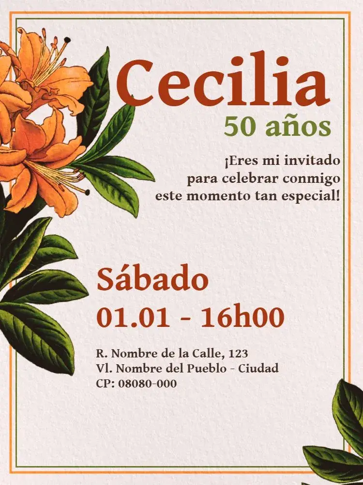 Invitación Virtual De - Flores Tropicales Tropcial