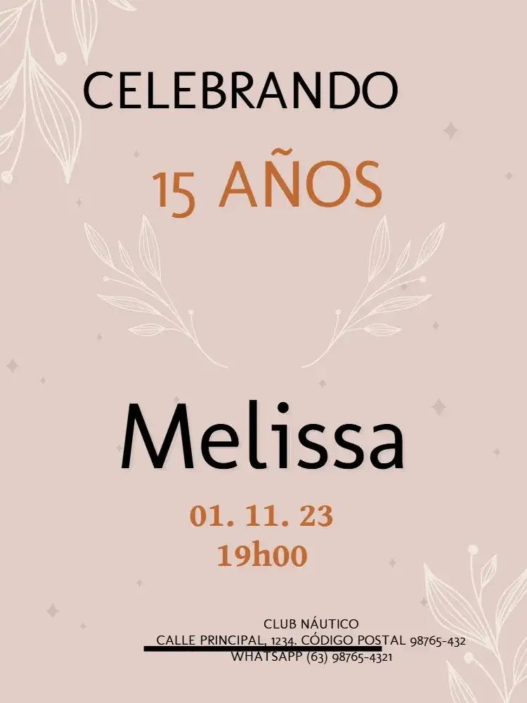 15 Años Rosa Debutante Joven