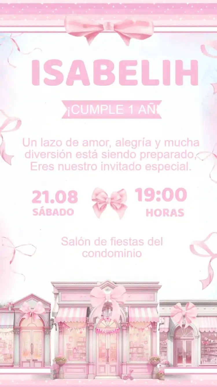 Invitación Cumpleaños Lazos