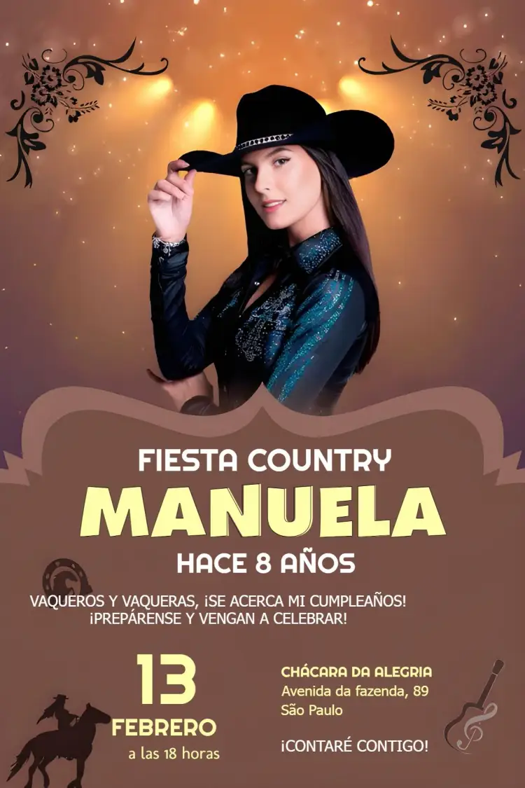 Invitación Ana Castela Boiadeira Country