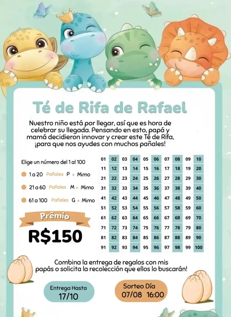 Invitación Dinosaurios Baby editable y personalizable
