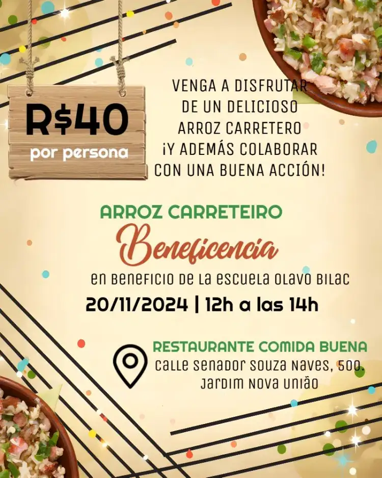 Invitación Arte Para Arroz Carreteiro Beneficente Post – tema Más buscados colorido, moderno, festivo, gourmet, aconchegante