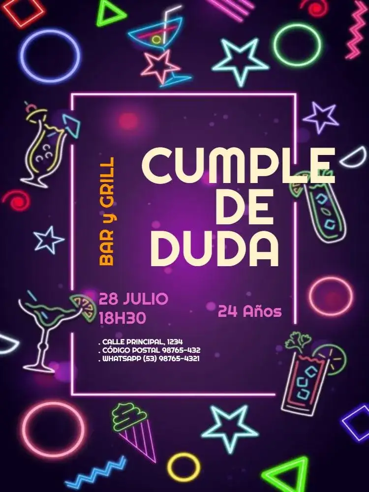 Neón Para Editar Fiesta