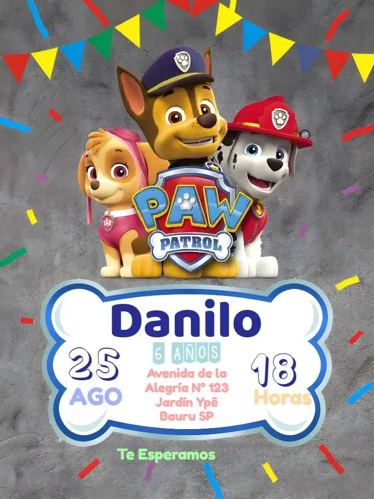 Invitación Patrulla Canina Perro