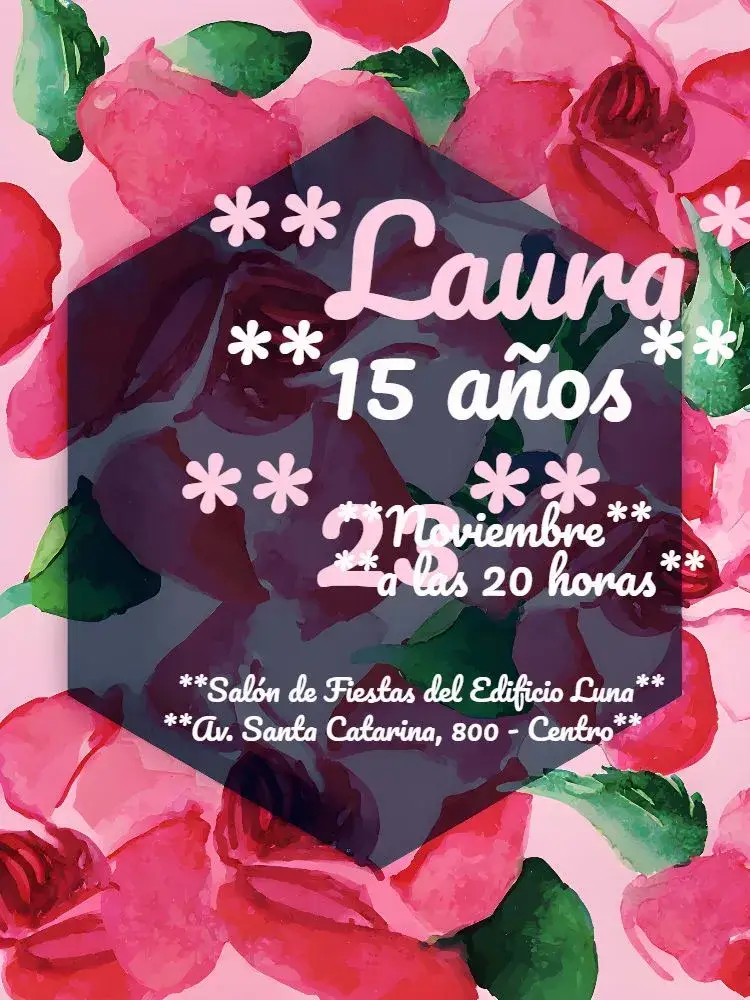Invitación De 15 Años Floral Tropical Celebración