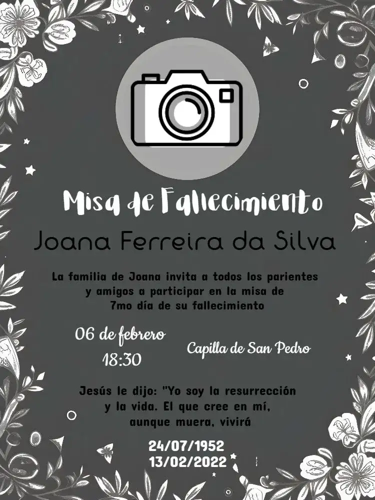Misa De Fallecimiento 7º Día Con Foto Difuntos