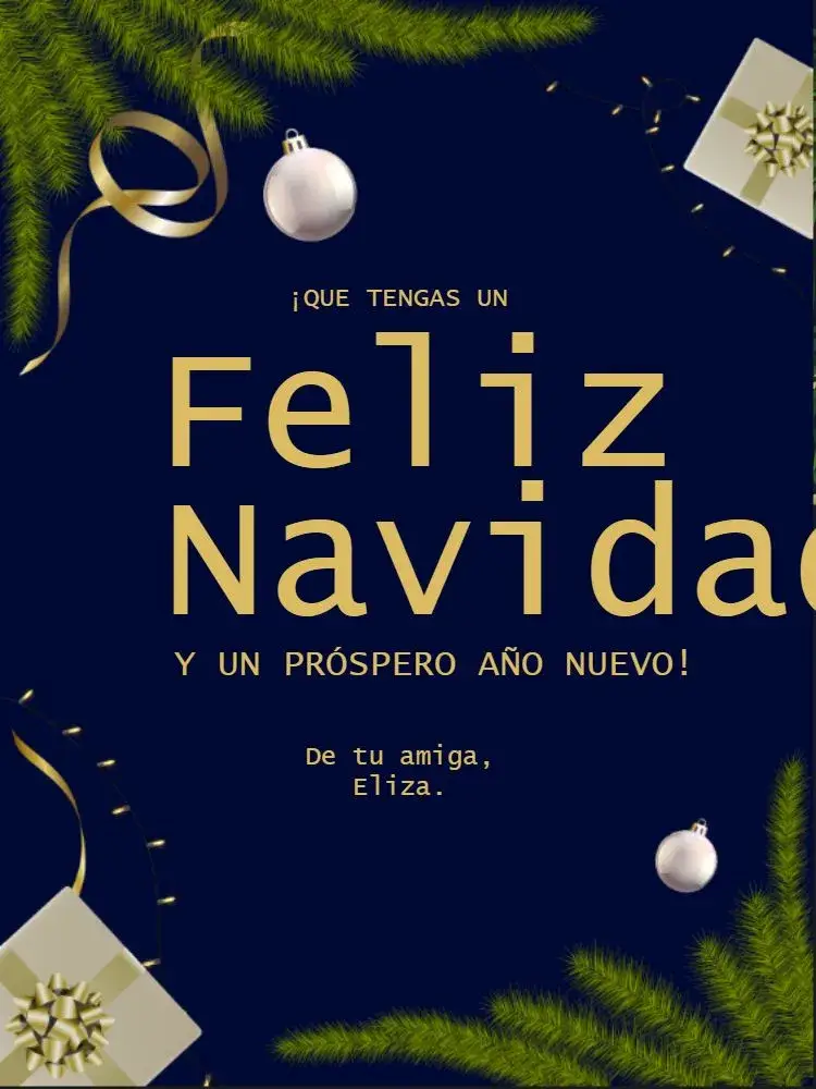 Invitación Tarjeta De Navidad Adornos Clásicos Dorados