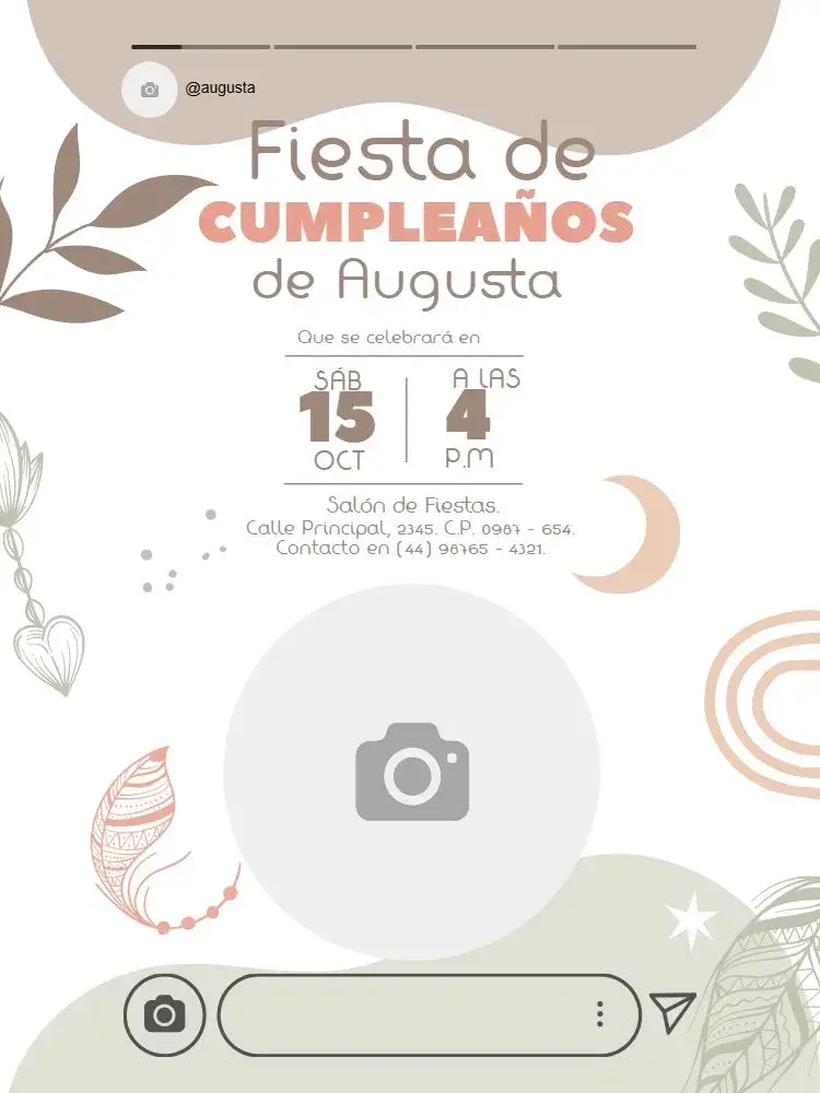 Invitación Fiesta De Pastel Ludico Stories Floral
