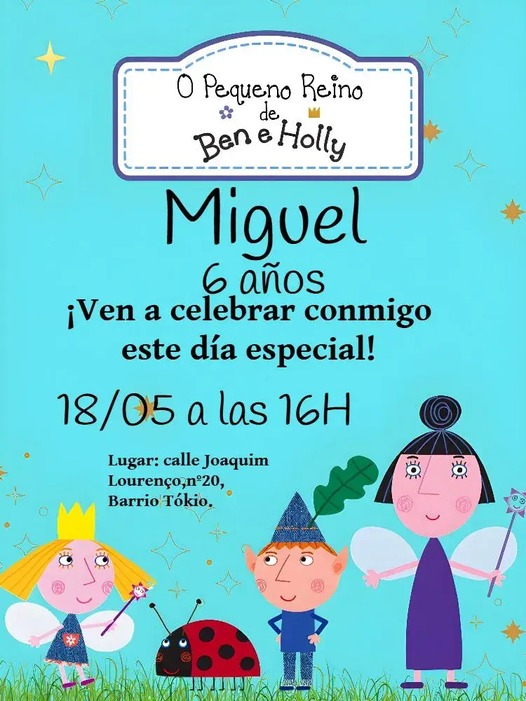 Invitación Ben y Holly Amarillo