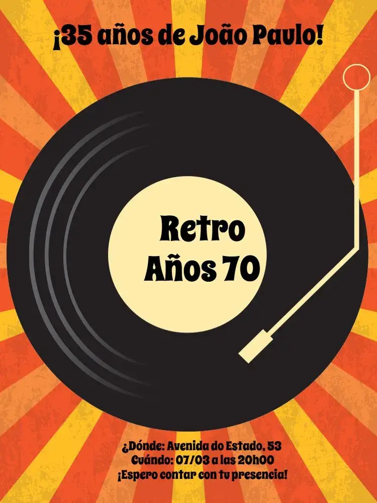 Invitación Fiesta Retro Online