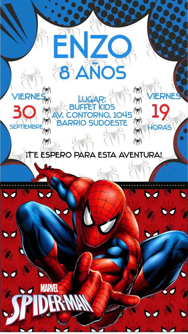 Invitación Hombre Araña
