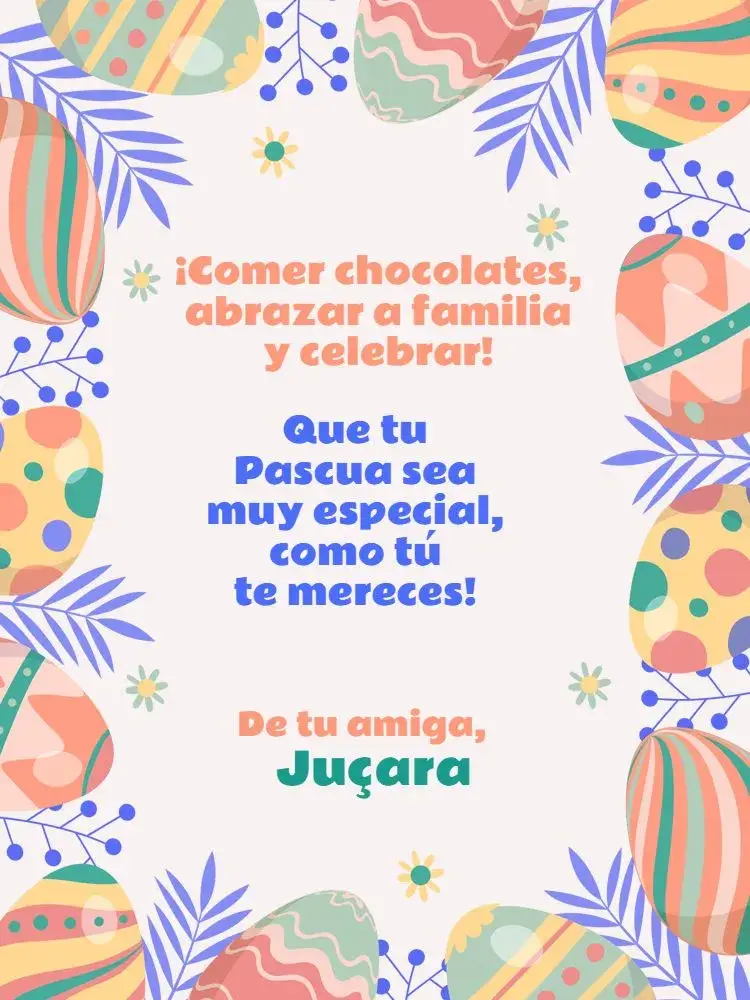 Invitación Tarjeta Feliz Pascua Colorida Clara