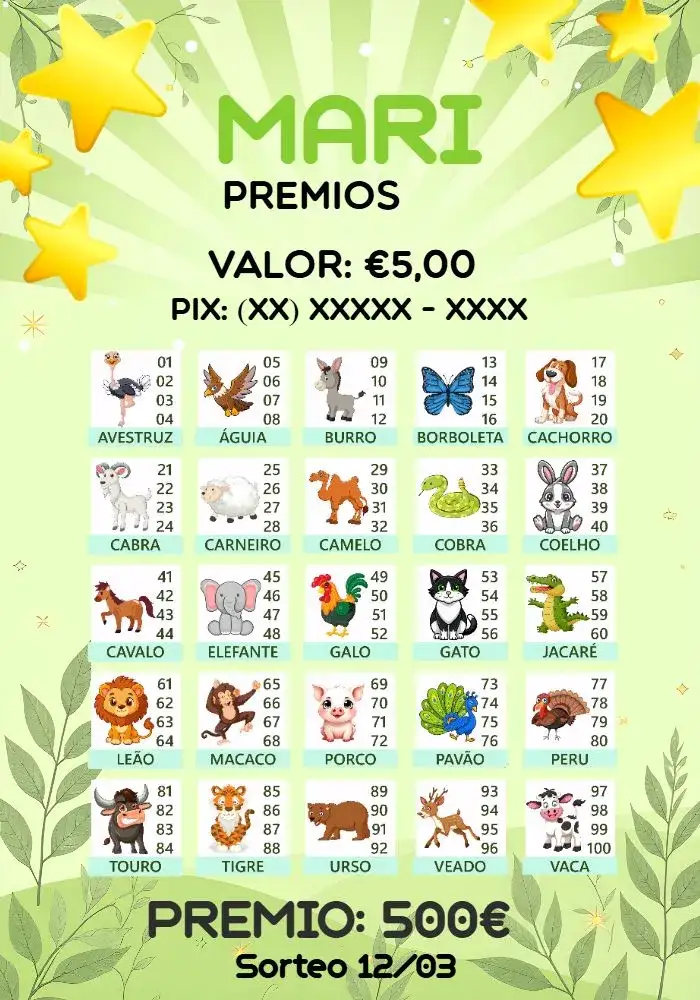 Invitación Rifa De Animal Premios Animal – tema Cartones colorido, divertido, lúdico, infantil, temático