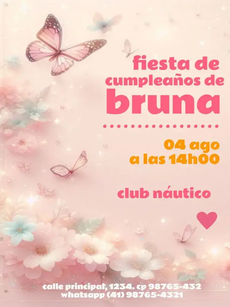 Mariposa Rosa Para Editar Infantil