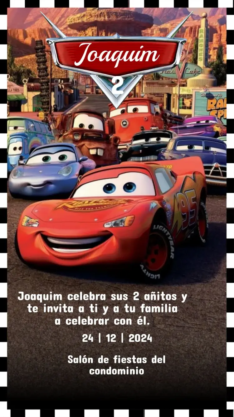 Invitación Cumpleaños COCHES