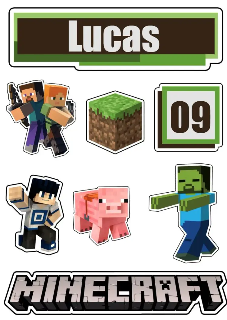 Invitación Topo De Pastel Minecraft Marrón editable y personalizable