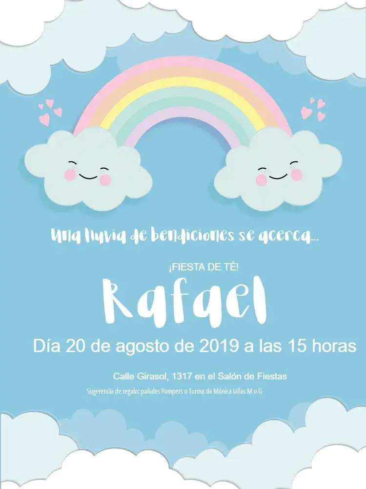 Invitación Lluvia De Amor Carita