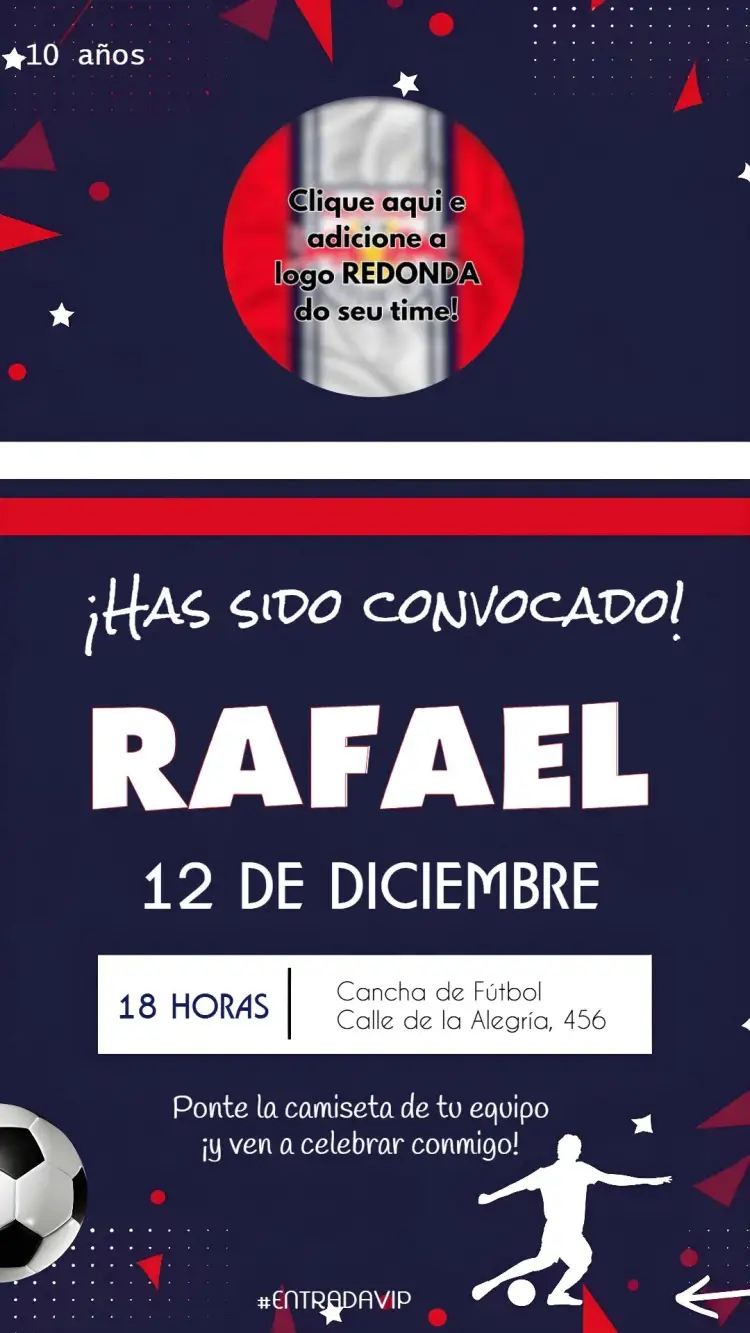 Invitación Fútbol Azul