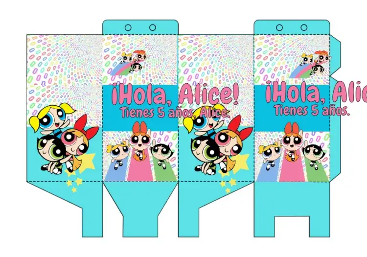Invitación Caja Milk Chicas Superpoderosas Colorido – tema Más buscados colorido, divertido, temático, infantil, vibrante