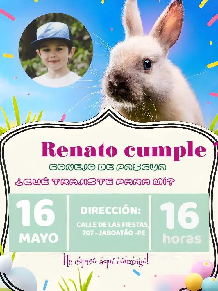 Invitación Pascua Con Foto