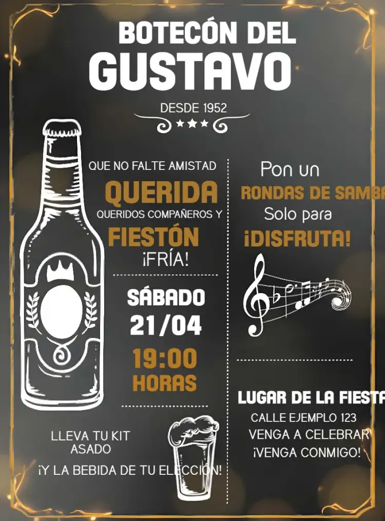 Invitación Boteco Chalkboard