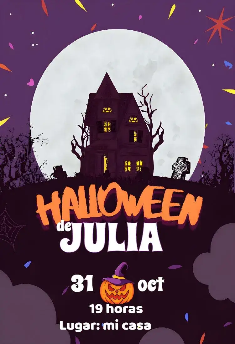 Invitación Halloween Brujas – tema Fechas Conmemorativas vintage, gótico, colorido, fantasioso, oscuro, ilustrativo