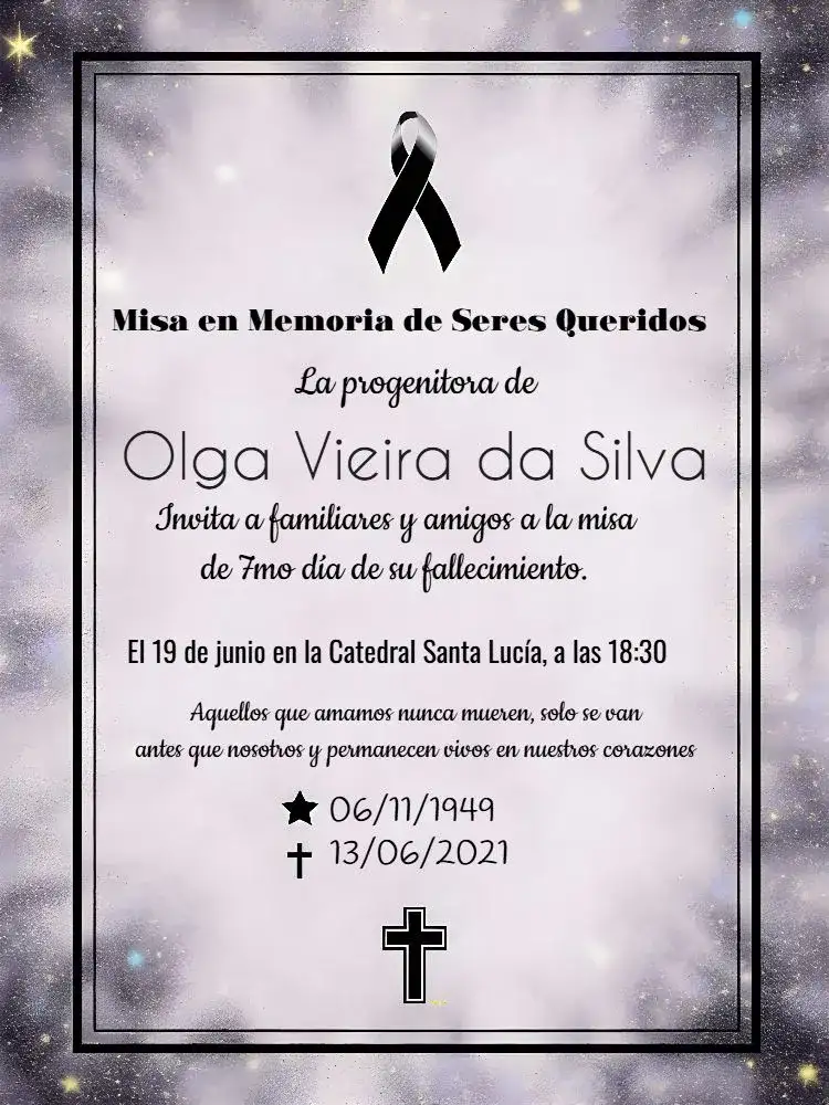 Para Misa De Fallecimiento Aviso
