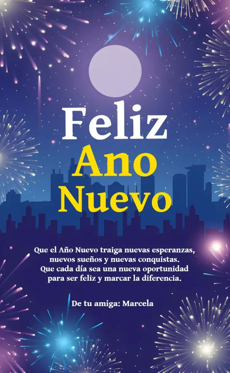 Tarjeta Feliz Año Nuevo Unión