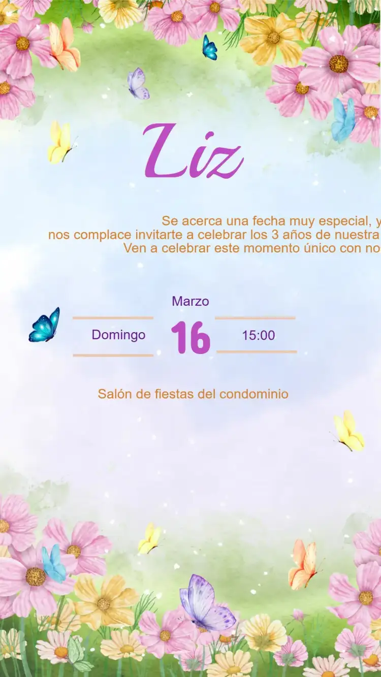 Invitación Cumpleaños JARDÍN ENCANTADO