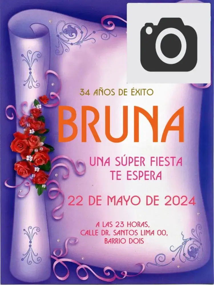 Invitación Con Foto Para Editar – tema Cumpleaños Infantil colorido, floral, divertido, moderno, ilustraciones infantiles