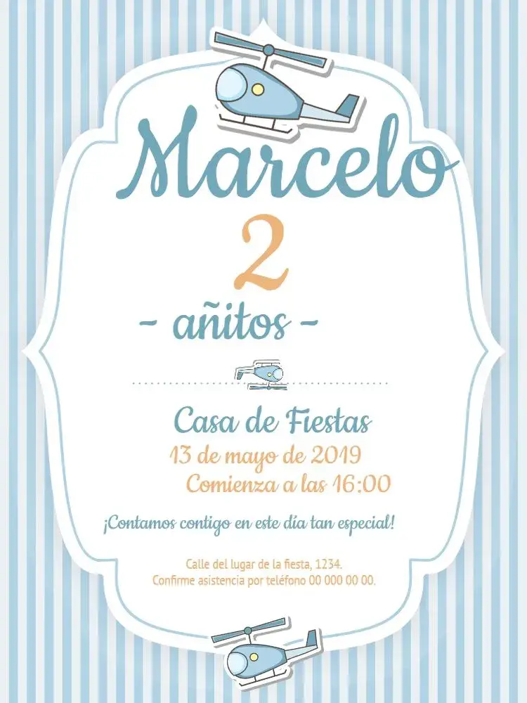 Invitación Helicópteros Bebé