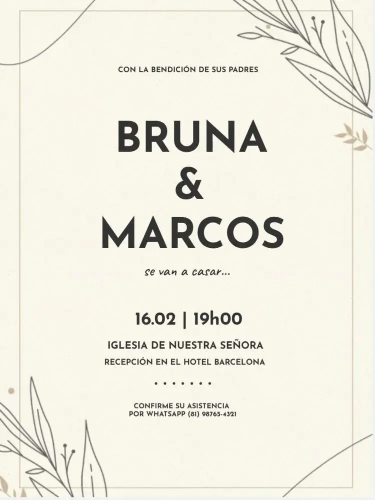 Invitación Boda Sencilla Y Económica Claro Pareja