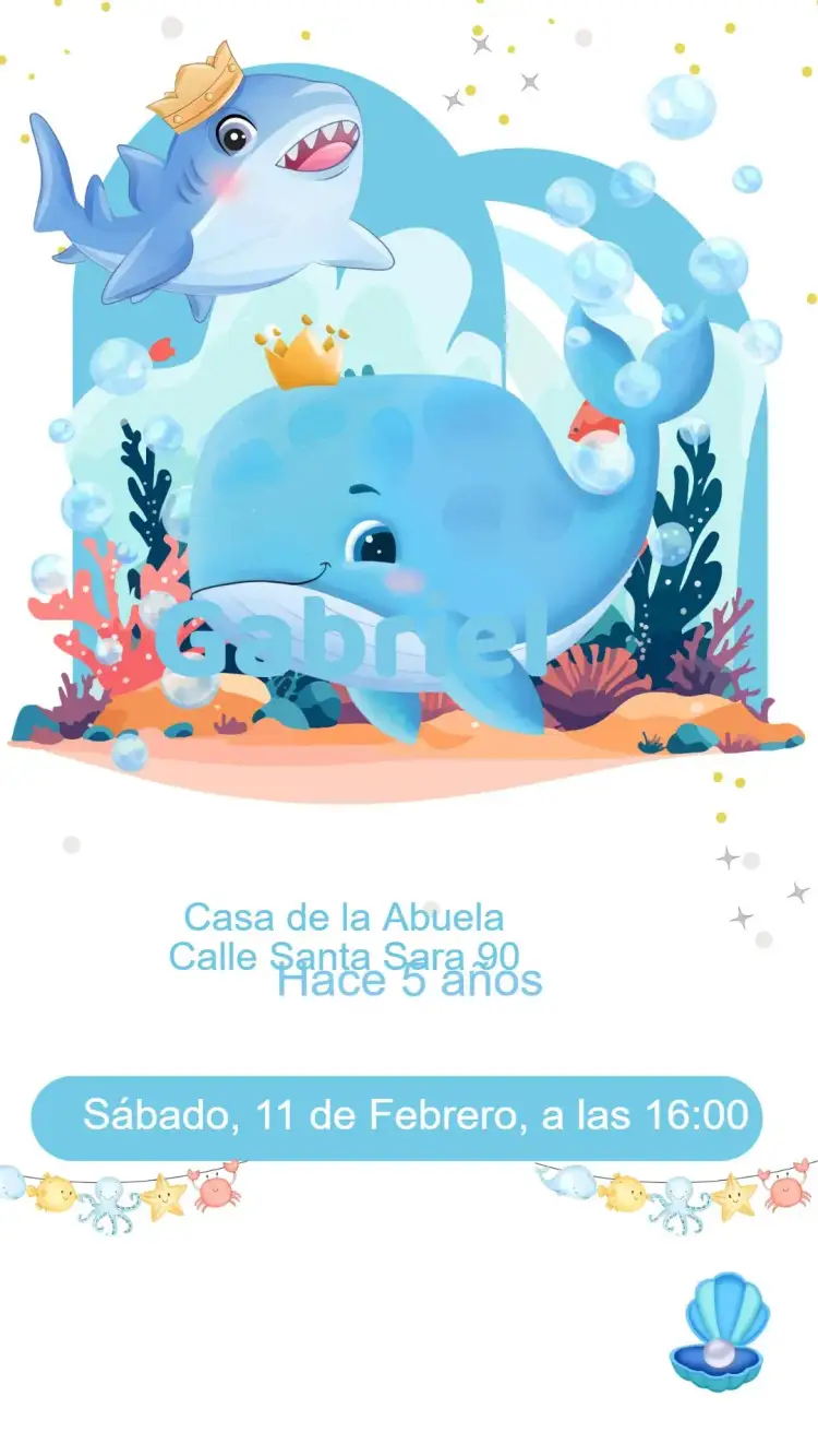 Invitación Invitación Cumpleaños Fondo del Mar – tema Cumpleaños Infantil colorido, azul marino, divertido, infantil, tropical, vibrante