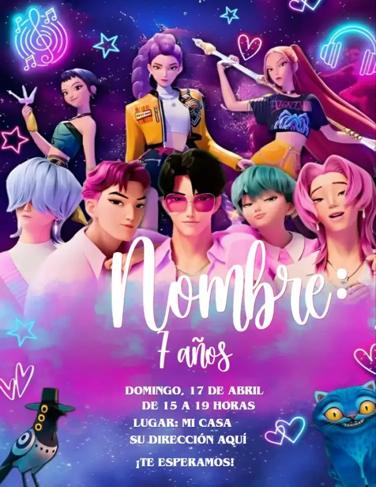 Invitación Guerreras del Kop todos los personajes