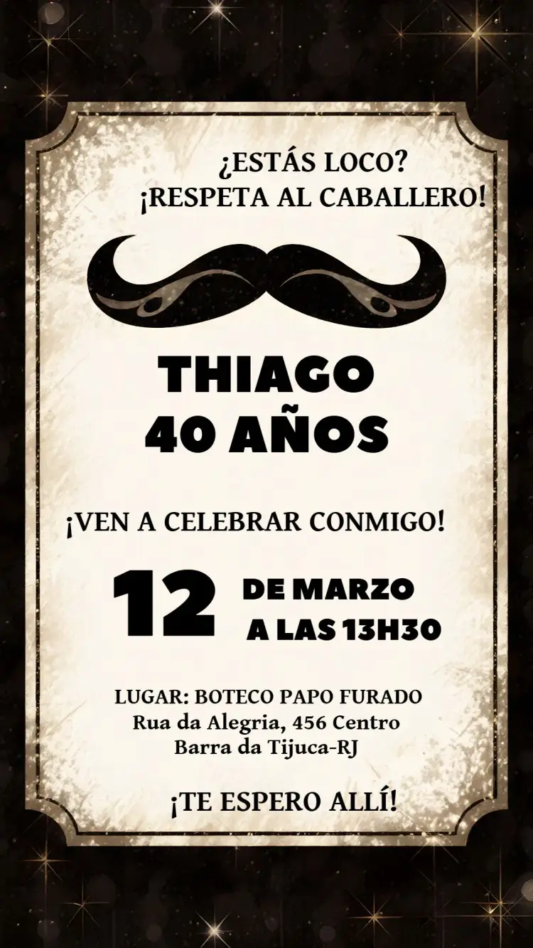 Invitación Bigote Mustache